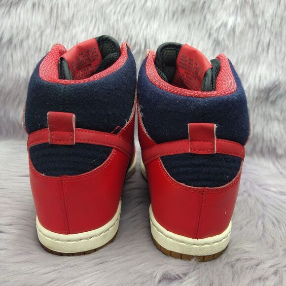Nike Dunk Sky Hi Essentials Hidden Wedge Sneakers Womens Size 6.5 Red 644877-015 - Picture 5 of 7